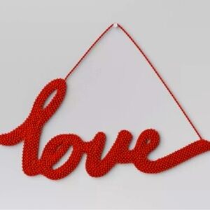 Threshold Beaded Love Sign Red Hanging Wall Decor